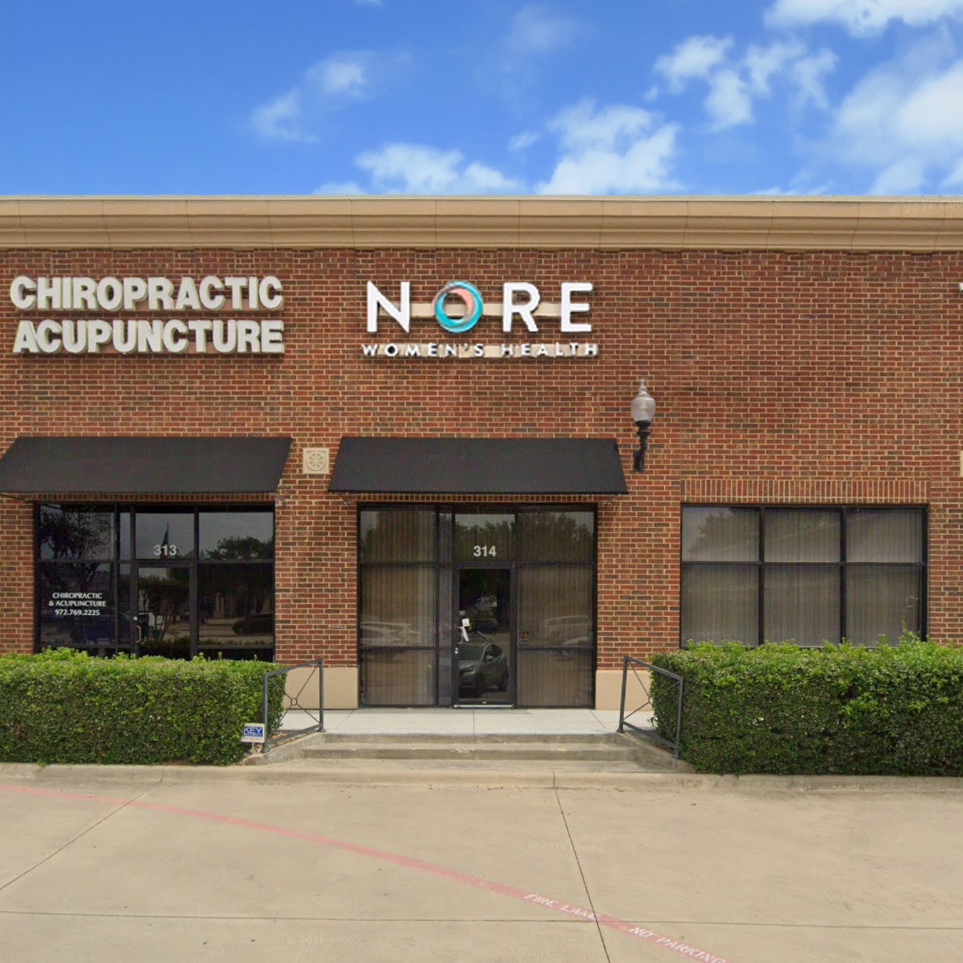 Facade of Nore Health in First State Bank Plaza, Dallas, TX
