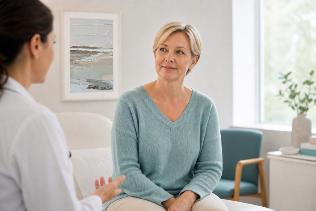 Medical professional-consulting with a patient.