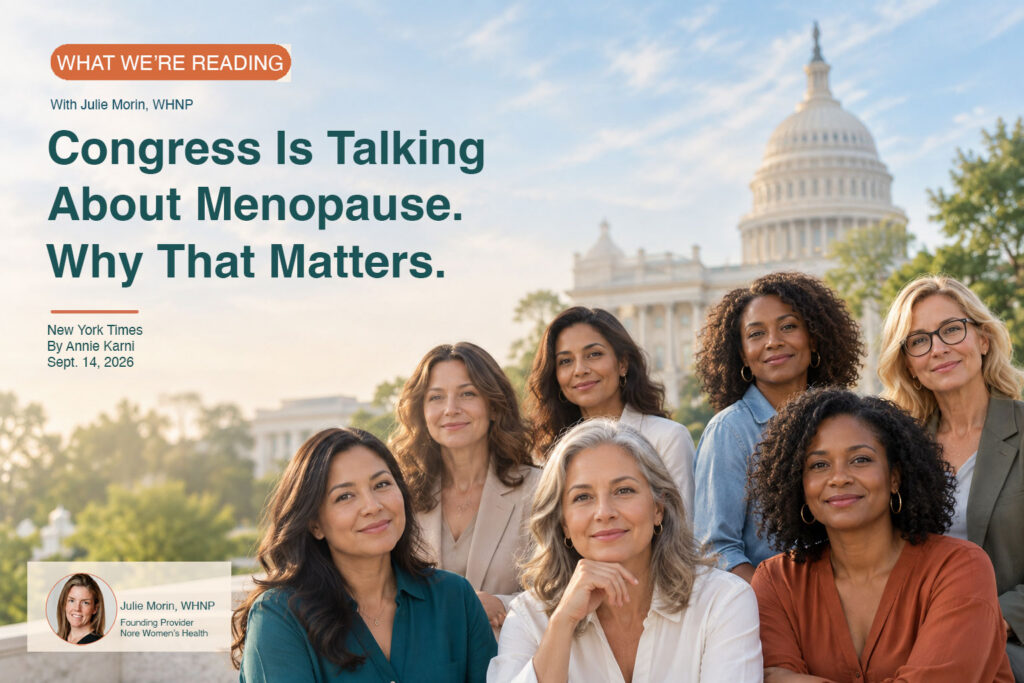 Diverse group of midlife women in front of the U.S. Capitol for Nore Women’s Health’s “Congress Is Talking About Menopause: Why That Matters” What We’re Reading article.