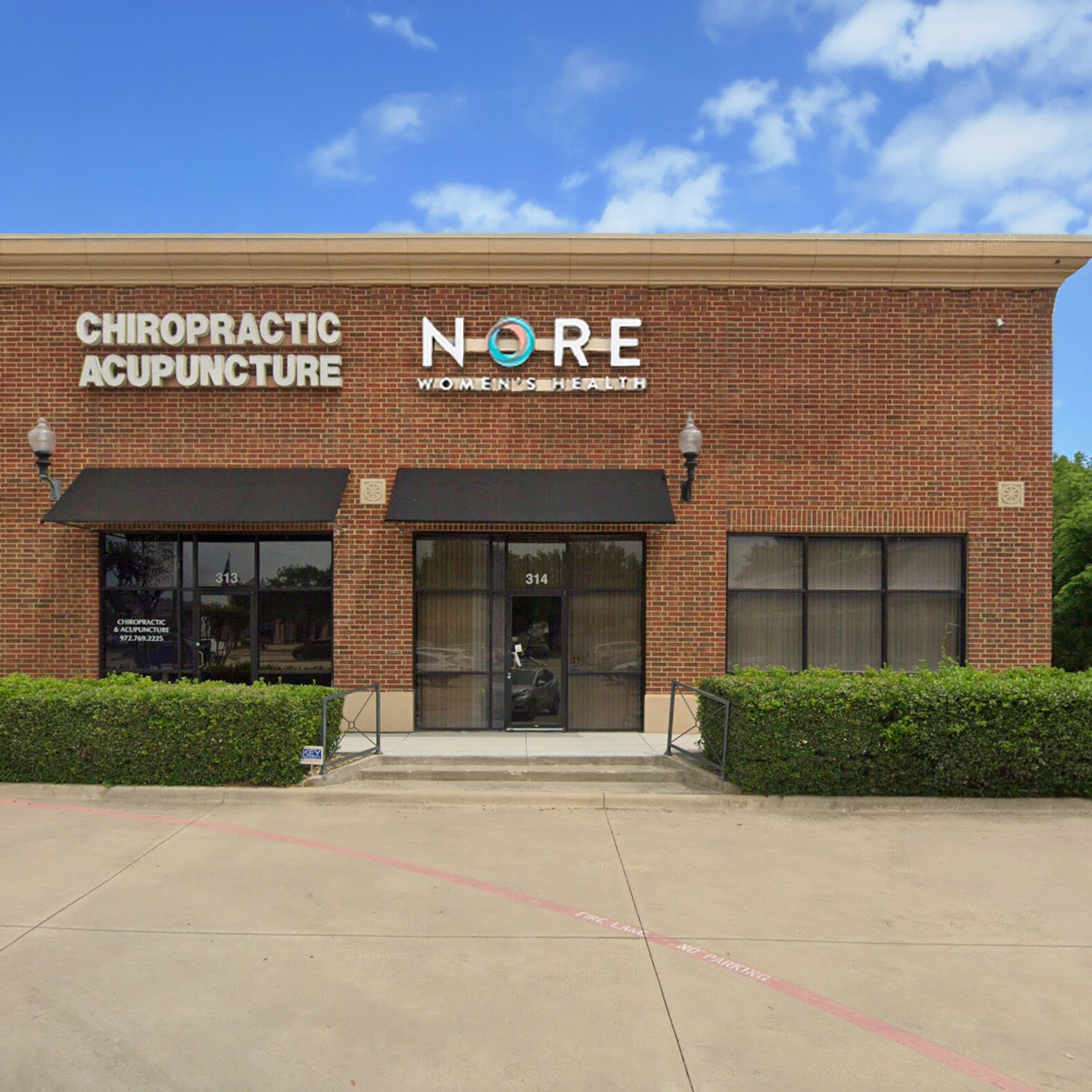 Facade of Nore Health in First State Bank Plaza, Dallas, TX